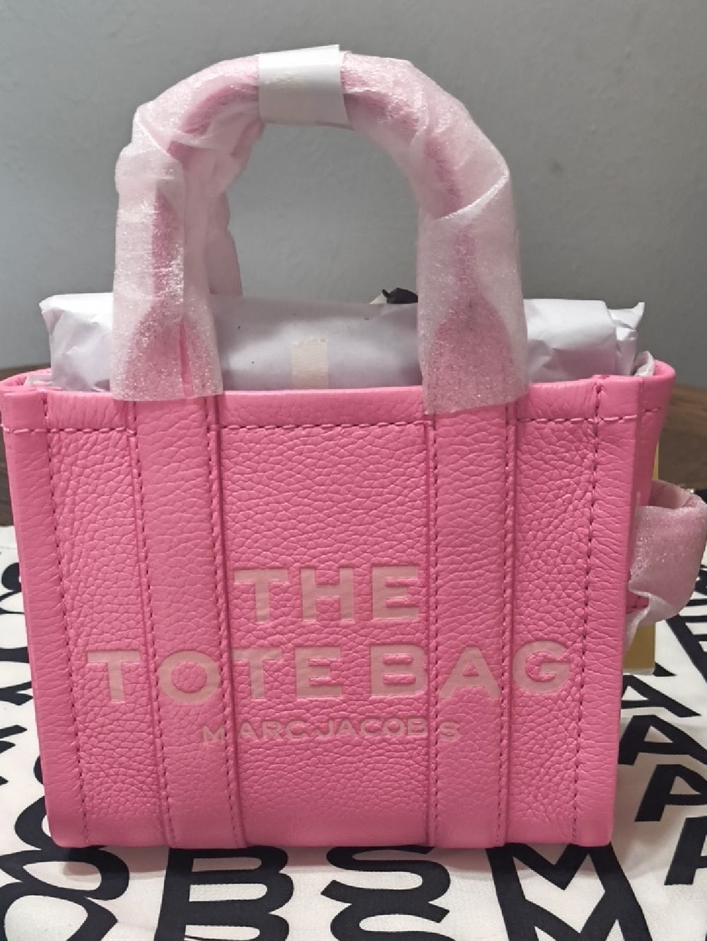 Marc Jacobs PETAL Pink 🩷 Micro  Pebbled Leather Tote Bag - Picture 5 of 7